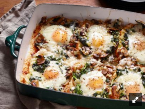 Mushroom Spinach Bake